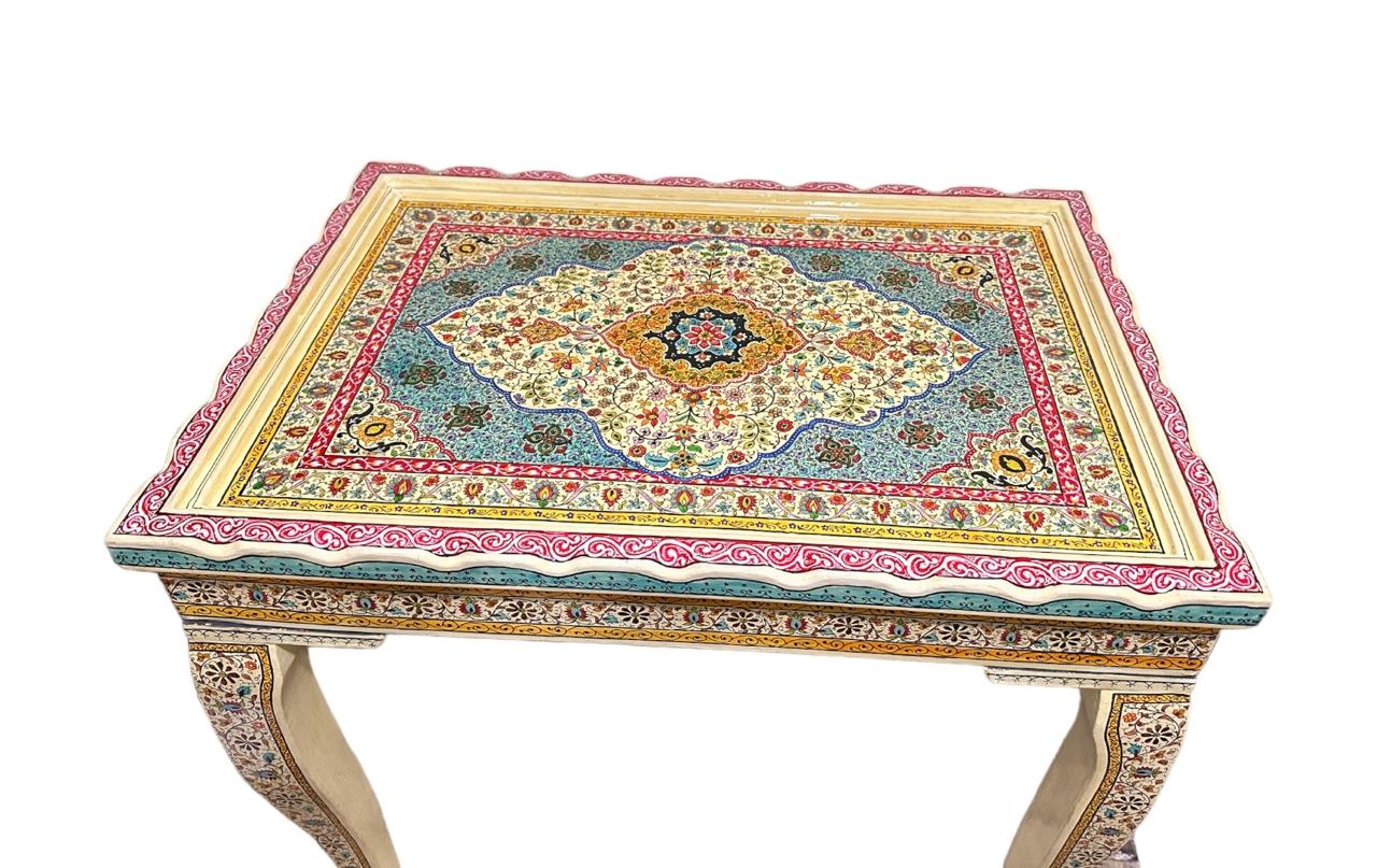 Paper Mache Vintage Table, Antique Papier Mache Home Decorative from Kashmir